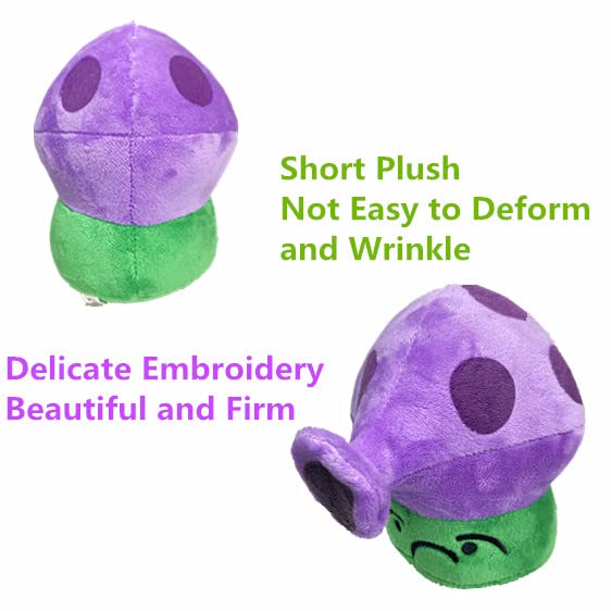 Suyudian 3 PCS PVZ Plant and Zombies Plush Plants Sets Toys Purple Spray Mushroom?Sun Shroom?Gold Shroom Plant Figure Doll, Great Gift for Christmas