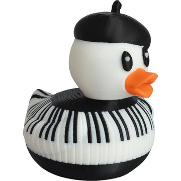 Alberts Gifts Music Keyboard Duck/Black & White Hard Plastic Figure
