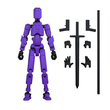 MerryXD T13 3D Action Figure,Assembly Completed Dummy Nova Titan Lucky 13 Action Figure 3D Printed Multi-Jointed Movable Toy Purple