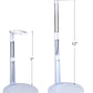 Doll Stands for Approx 8-16 Inch Dolls & Action Figures, Adjustable White Metal & Vinyl Display Holders, Expands 7-13 Inches, Secure Waist Support