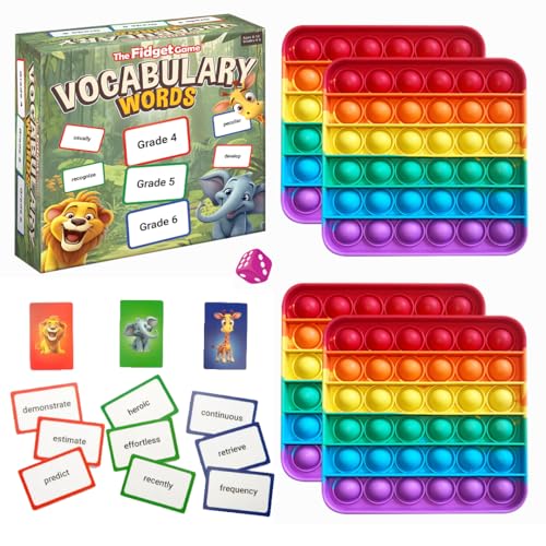 The Fidget Game Vocabulary Words, Flash Card Game, Grade 4-6, Ages 9-12