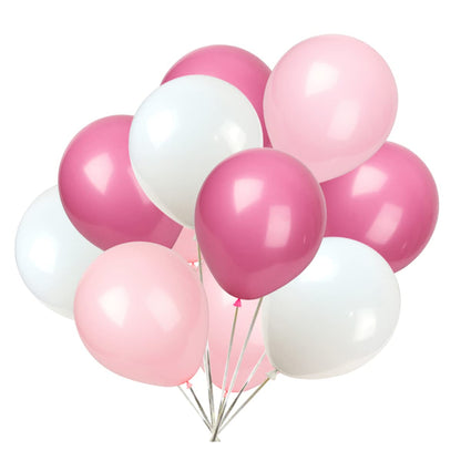 KADBANER White light pink rose red Latex Balloons,100 Pack 12 Inch