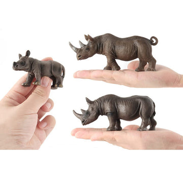 BLAPNK 3 Pcs African Jungle Rhinoceros Model Figure Toy, Realistic Rhinos Figurines Collection Playset Preschool Science Educational Learn Cognitive