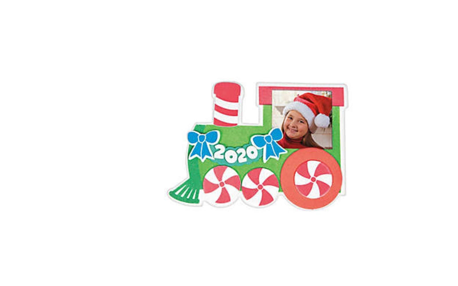 Dated Christmas Train Picture Photo Frame Magnet Craft kit for Kids-Makes 12-Classroom Activity