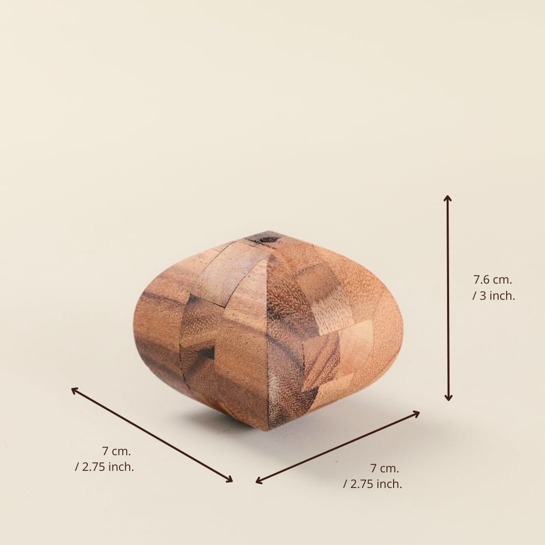 Ascher: 3D Wooden Puzzle Brain Teaser for Adults - Handcrafted Interlocking Logic Game - Unique STEM Gift & Desk Decor - Challenging Mental Puzzle by