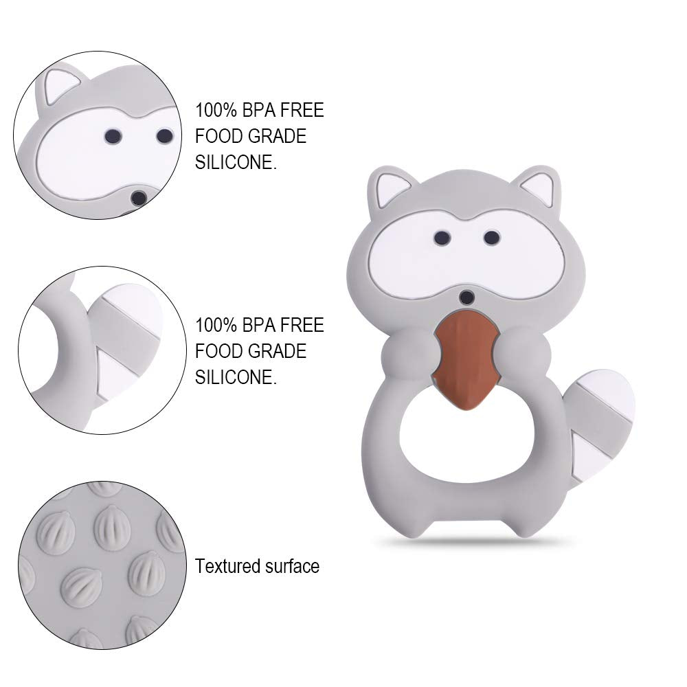 Baby Silicone Teether,Sensory Chew Toys,BPA Free Soft and Effective Infant Teething Pain Relief Toys,Freezer Safe,Food Grade Silicone,Best Shower Gift