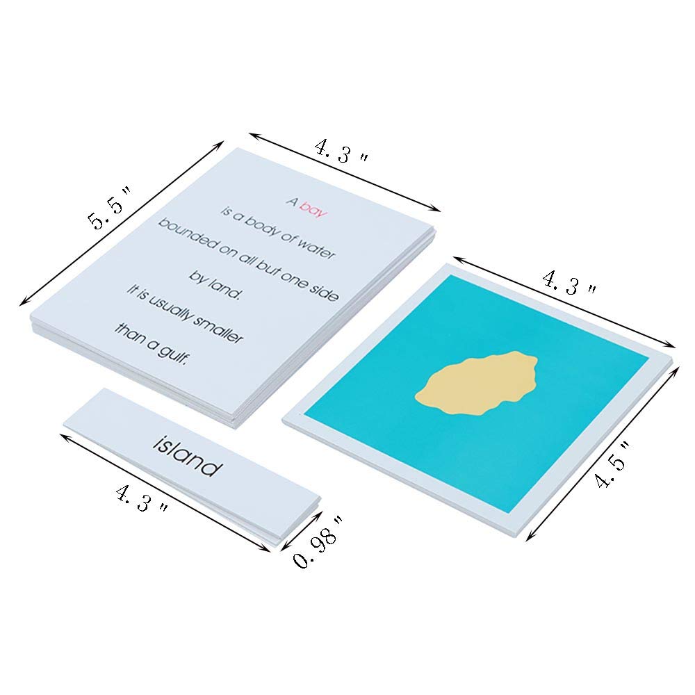 Land and Water Form Cards Set-Montessori Geography Educational Materials
