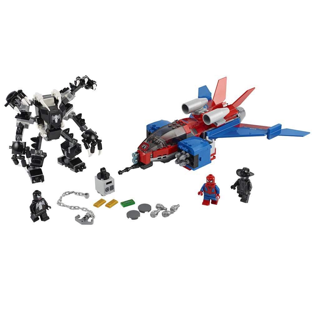 LEGO Marvel Spider-Man Spider-Jet vs Venom Mech 76150 Superhero Gift for Kids with Minifigures, Mech and Plane (371 Pieces)