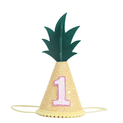 LINLULU Pineapple 1st Birthday Hat - Tropical Birthday Decorations, Pineapple Birthday Decorations, Fruit Birthday Hat For Baby Girls, Cake Smash