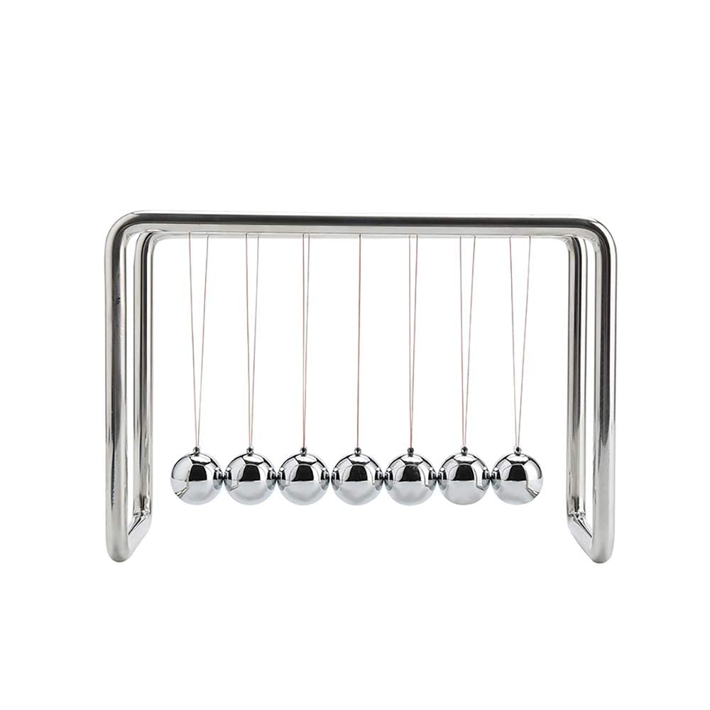 CERROPI Newtons Cradle Pendulum with 7 Balls, Classic Swing Newton Balance Ball, 30+ Sec Swingtime, Science Physics Gadget, Desk Toys & Office Gadgets