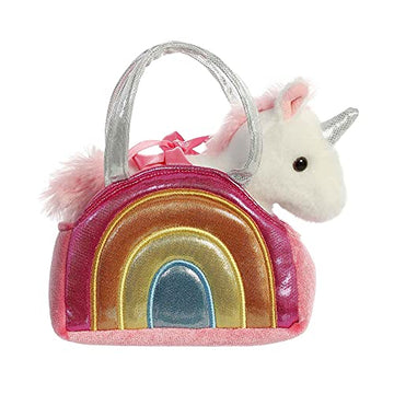 Aurora® Fashionable Fancy Pals™ Over The Rainbow Unicorn™ Stuffed Animal - Plush with Stylish Purse for Dress Up Fun - Perfect for Kids 3+ Years