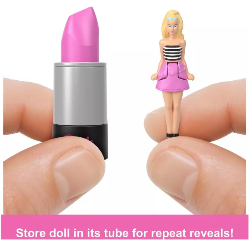 Barbie Mini BarbieLand Fashionistas Dolls, 1.5-inch Dolls in Lipstick Tube, Surprise Reveal (Styles May Vary) - Pack of 2