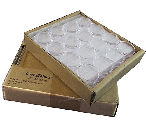 Direct-Fit Coin Capsules Quarter size For 24.3mm Box of 50