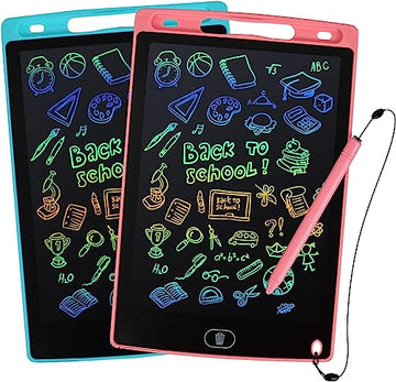 LCD Writing Tablet, 2 Packs Drawing Pads for Kids 3 4 5 6 Years Old 8.5 Inch Colorful Lines Doodle Scribble Boards Educational Toys for Boys Girls