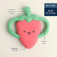 Itzy Ritzy Strawberry-Shaped Baby Teether with Handles - Silicone Teether for Babies with Easy-Grab Handles and Textured, Teethable Surfaces - Baby