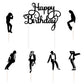 LVEUD Dance King Happy Birthday Cake Topper Forever God Art Dance Theme Birthday Cake Topper Birthday Party Cake Decorations (7pcs)