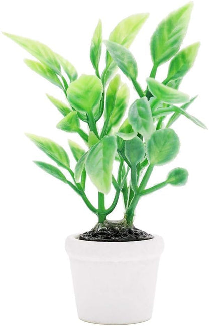 Artificial Miniature Plants for Dollhouse - 1:12 Scale Hanging Potted Greenery for Fairy Gardens, Terrariums and Diorama Displays