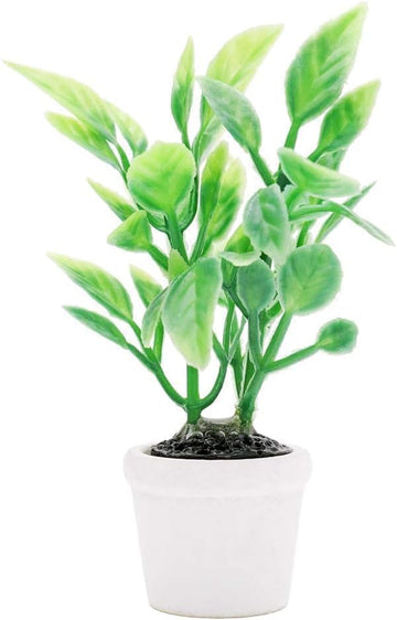 Artificial Miniature Plants for Dollhouse - 1:12 Scale Hanging Potted Greenery for Fairy Gardens, Terrariums and Diorama Displays