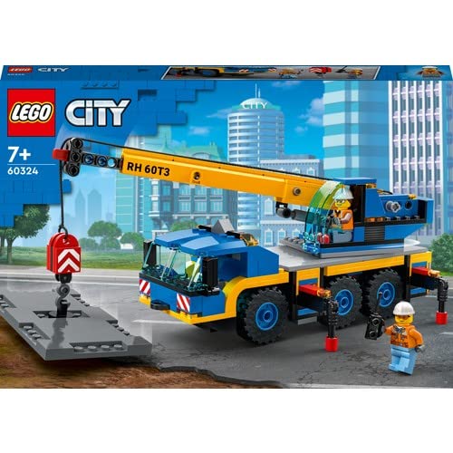 Lego 60324 City Off-Road Crane, Crane and Truck Toy with Hooks, Buildable Vehicle Toy for Boys and Girls from 7 Years, Gift for Children and Fans