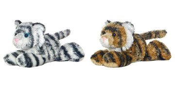 Bundle of 2 Aurora Plush Animals - 8" Tanya Tiger and Shazam White Tiger