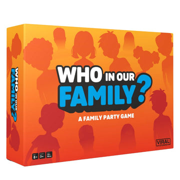Viral Studios Who in Our Family? - Hilarious Family Party Game | Trivia, “Most Likely to” & Head-to-Head Challenges | Fun Family Game Night Card Game