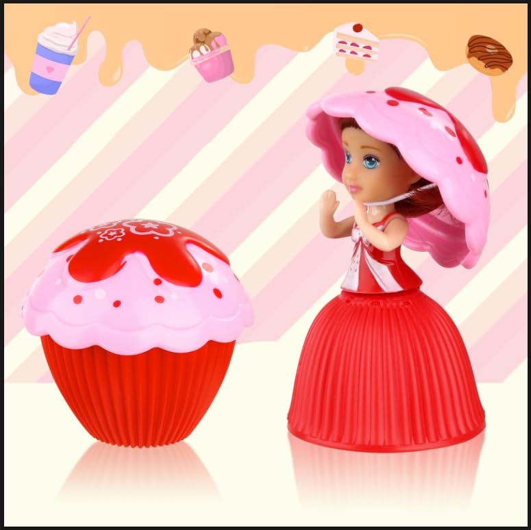 BoterLun 6PCS Mini Beautiful Cake Doll Toy,Surprise Transforming Scented Princess Dolls Gift Set for Children Kid Funny Game Gift for 3 Year Old Girls