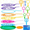 JOYIN Big Bubble Wands Set Bulk for Kids Summer Outdoor Toy Game Activity Party Favors, 18 Pcs Giant Bubble Maker with Tray, 12" Large, 6 Pcs Solution