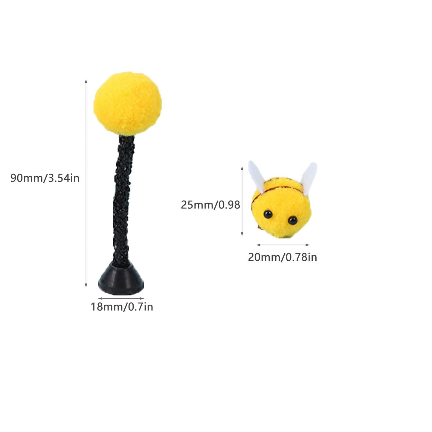 ArrErr 8 Pack Wool Felt Bees with Bee Tentacle Antenna 1 Inch Plush Bee Decor for Bees Tentacle Headbands Gender Reveal Party Baby Shower Themed Event