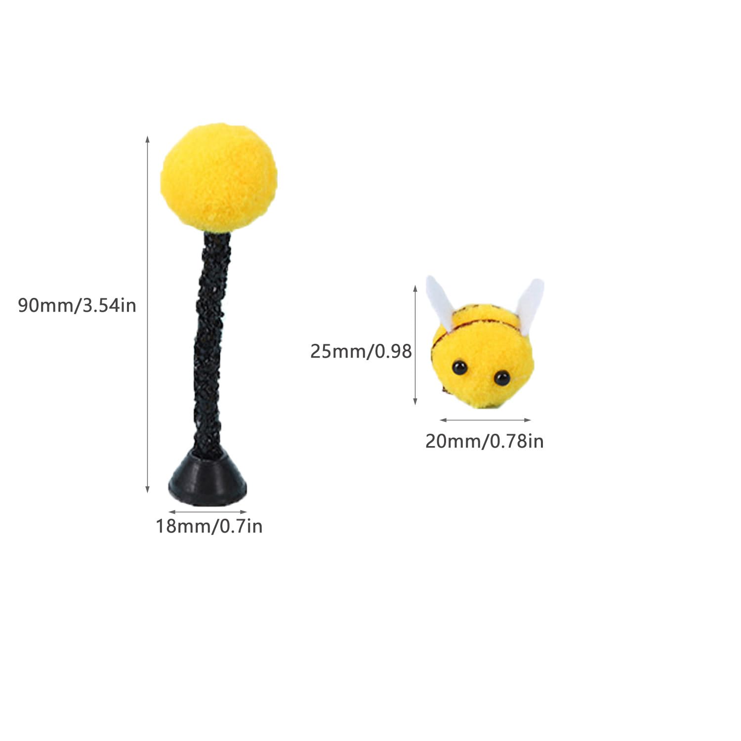 ArrErr 8 Pack Wool Felt Bees with Bee Tentacle Antenna 1 Inch Plush Bee Decor for Bees Tentacle Headbands Gender Reveal Party Baby Shower Themed Event