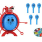 AALFA Balloon Blast Party Game Set, Family Fun Board Game with 10 Balloons, 9 Sticks, Dice, Stand, Red Frame (10 Individual Balloons per Pack)