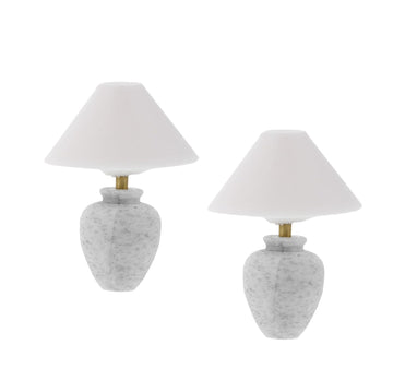 2 Pcs Miniature Table Lamp Models - 1:12 Scale European Design Dollhouse Furniture - Mini Bedside Lamps for DIY Desktop Decoration, Bedroom Diorama