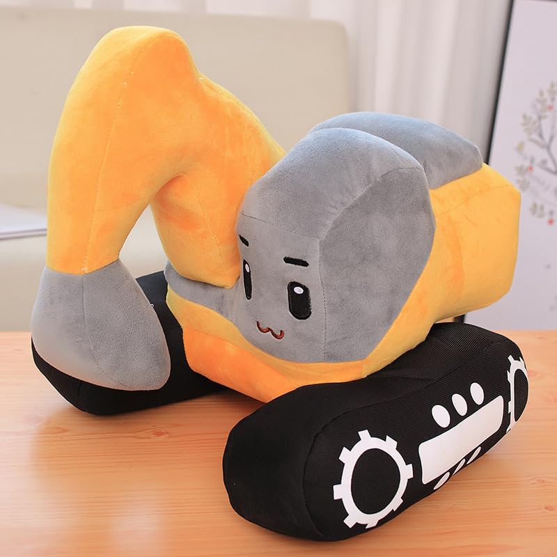 XIAOHONG Excavator Plush Toy,11" Soft Excavator Stuffed Construction Toy Plush Digger Truck Toy Car Plush Pillow,Great Plush Gift for Kids