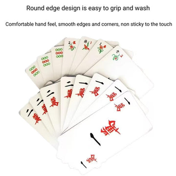 DEUDSORY 2025 Home Party Mahjong Poker Game Large Font Edition Handheld Poker Mahjong Tiles with 2 dice
