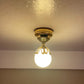 Miniature Globe Light Ceiling Lamp, 1:12 Scale Dollhouse Accessory, Gold Finish, 1 inch High