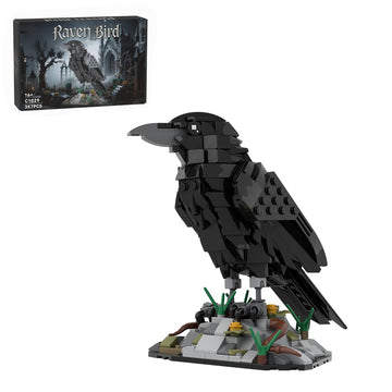 RCTRORCARY Raven Bird Animal Building Set, Mechanical MOC Bird Bricks Animal Collection for Adults Home Office Art Decor Creative Gifts, Designed by