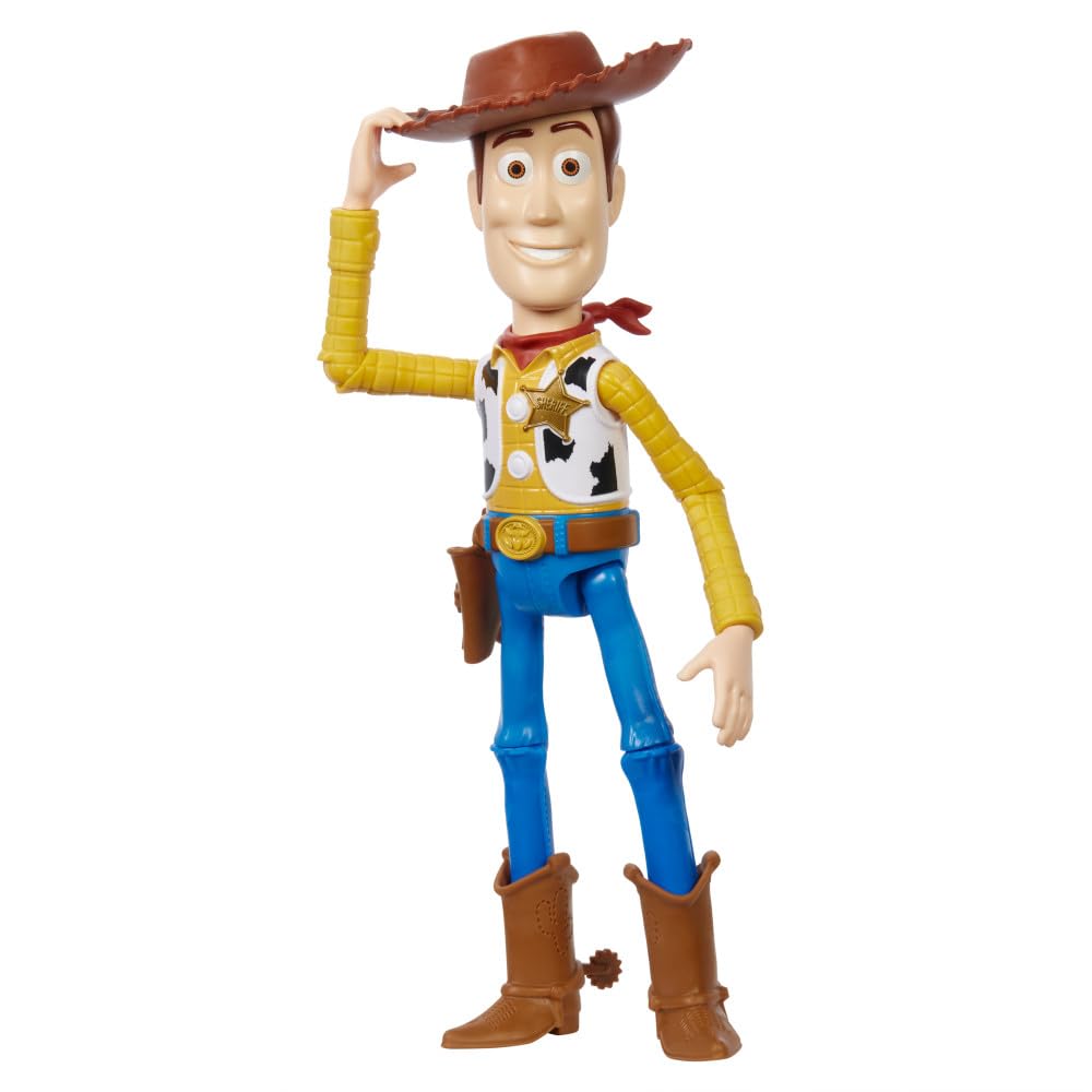 Mattel Disney and Pixar Toy Story Large Action Figure, Posable Woody Collectible in Signature Sheriff Look with Removable Hat, 12-inch Scale