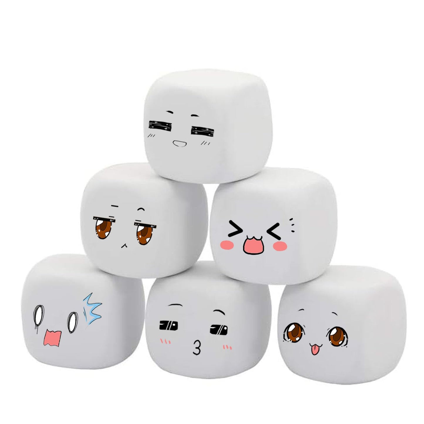 Qidiwin 2.5 Inch White EVA Foam Dices for Kids Graffiti, Building Blocks,Creative Painting,Party Supplies, 12 PCS