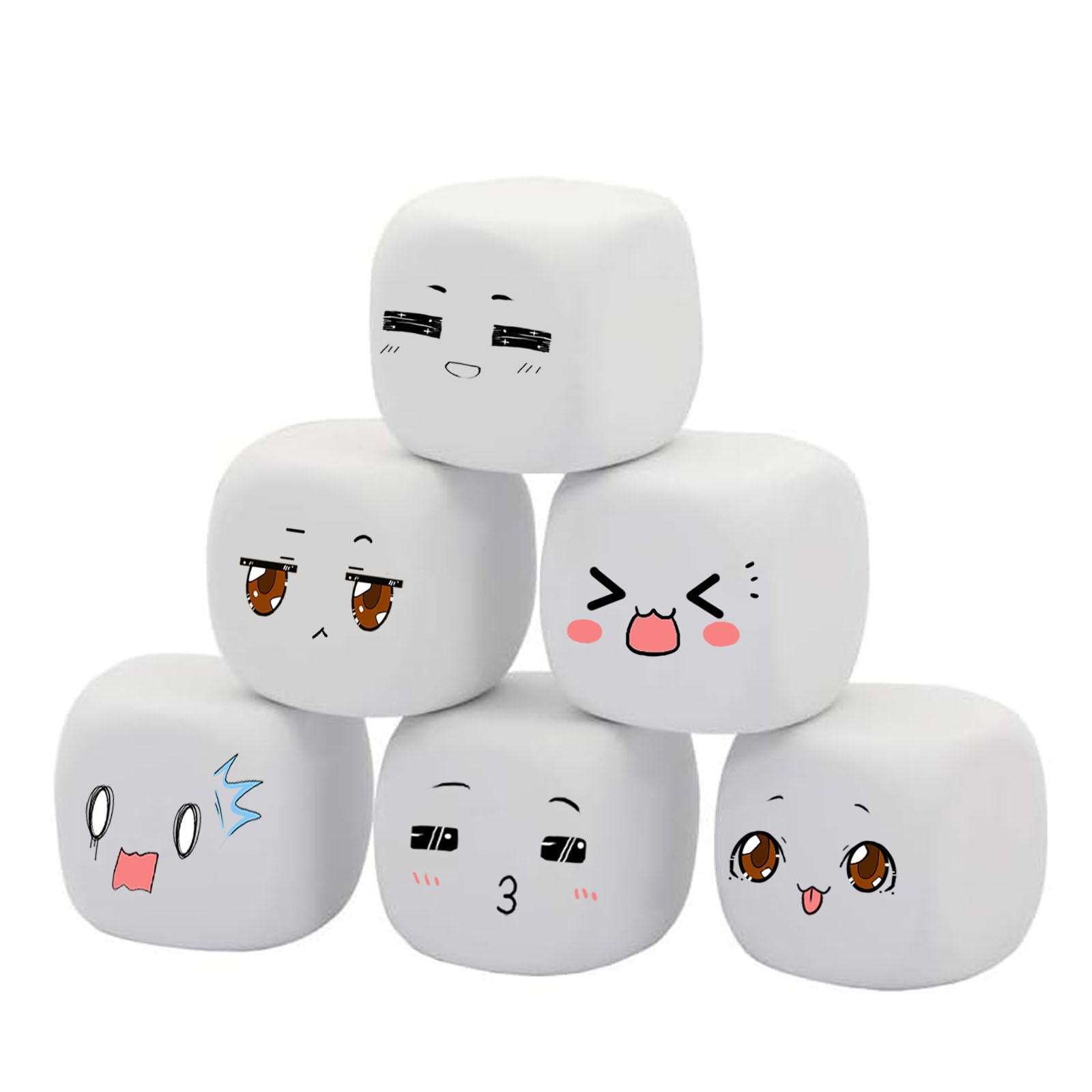 Qidiwin 2.5 Inch White EVA Foam Dices for Kids Graffiti, Building Blocks,Creative Painting,Party Supplies, 12 PCS