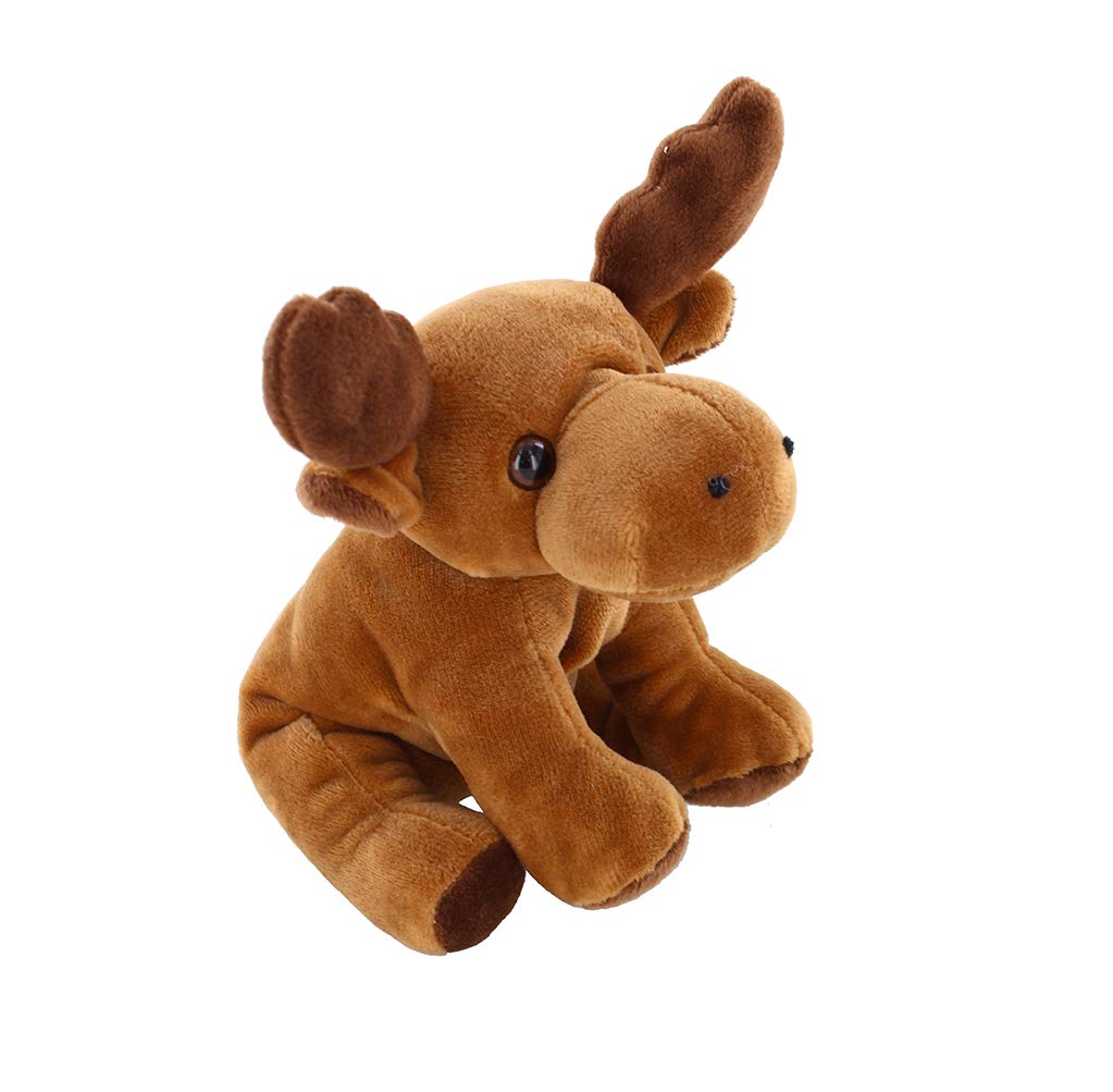 Plushland Beanie Moose Sitting 7" Stuffed Toys Plush Super Soft Winter Holiday (Beanie Moose)
