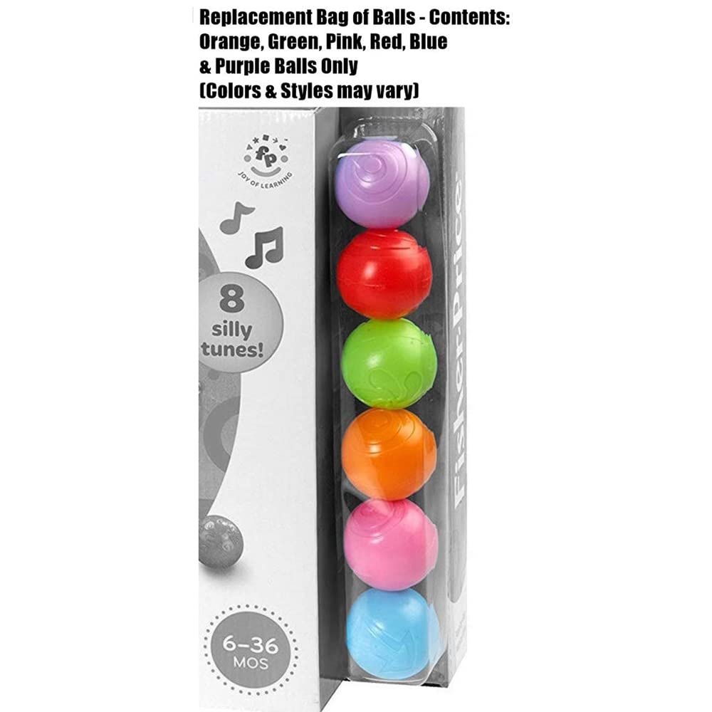 Replacement Parts for Poppity Pop Musical Dino - BMM00 ~ FPM15 ~ W1392 ~ Fisher-Price Go Baby Go Musical Dino Playset ~ Includes 6 Colorful Balls -