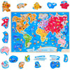 Montessori Mama World Map Wooden Puzzle, Continents and Oceans Puzzles for Kids Ages 4-6. Perfect Educational Toys for 4 Year Old Including Global