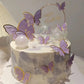 Purple Butterfly Cake Toppers, 11pcs Butterfly Cupcake Toppers Happy Birthday Metal Gold Happy Birthday Cake Topper for Girls Women's Cake Party