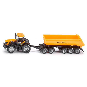 Siku 1858, JCB Tractor with Dolly and Tipping Trailer, 1:87, Metal/Plastic, Yellow, Removable Tipper Body