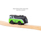 Wooden Train Set Magnetic Battery Operated Train Car with Wooden Tracks | Electric Lighted Train + Sound Track | Safari Circus Animal Compatible