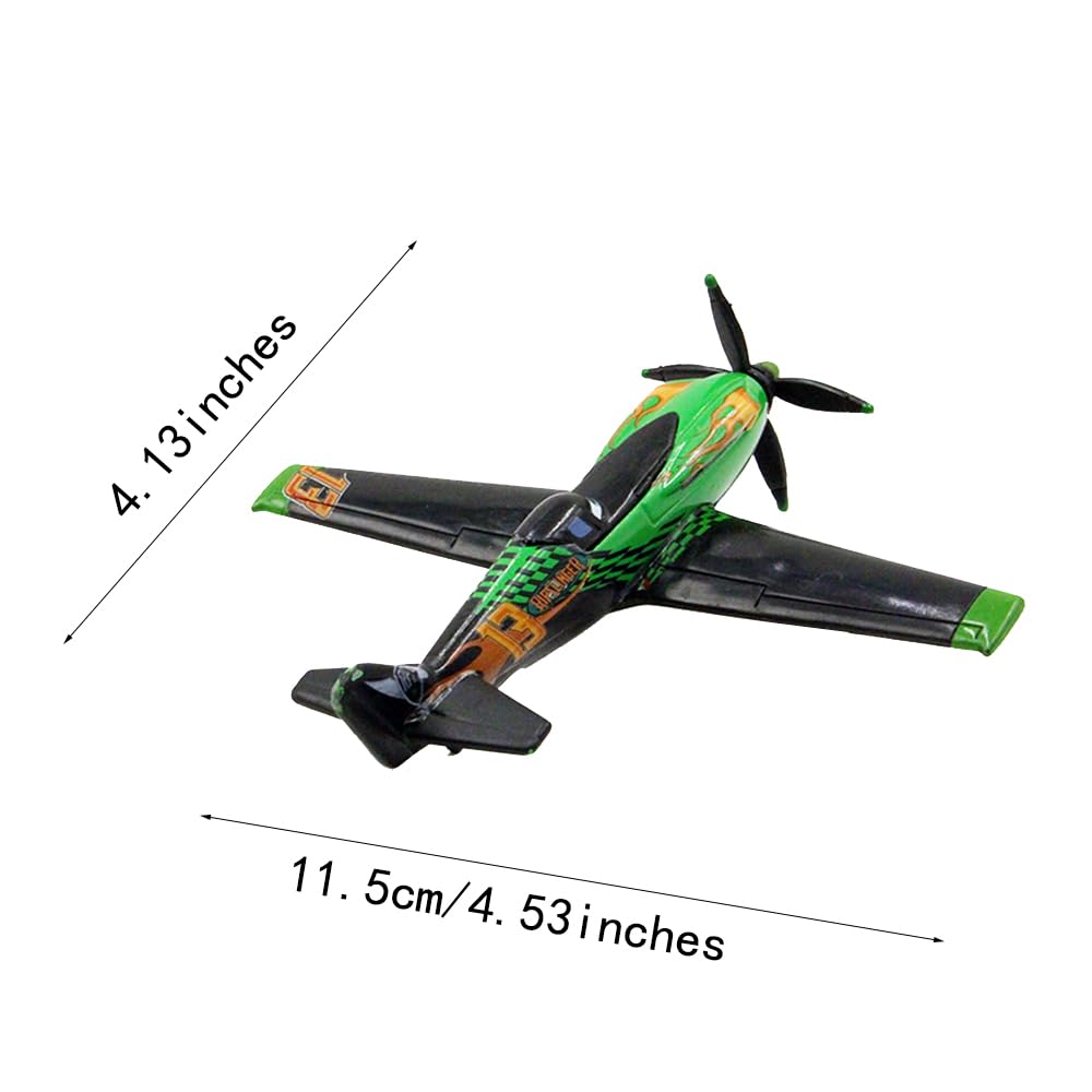 2 Pack Movie Planes No. 7 Dusty and No. 13 Ripslinger Metal Diecast Airplane Toy, Best Gift for Kids and Collectors (D7 Dusty Ripslinger)