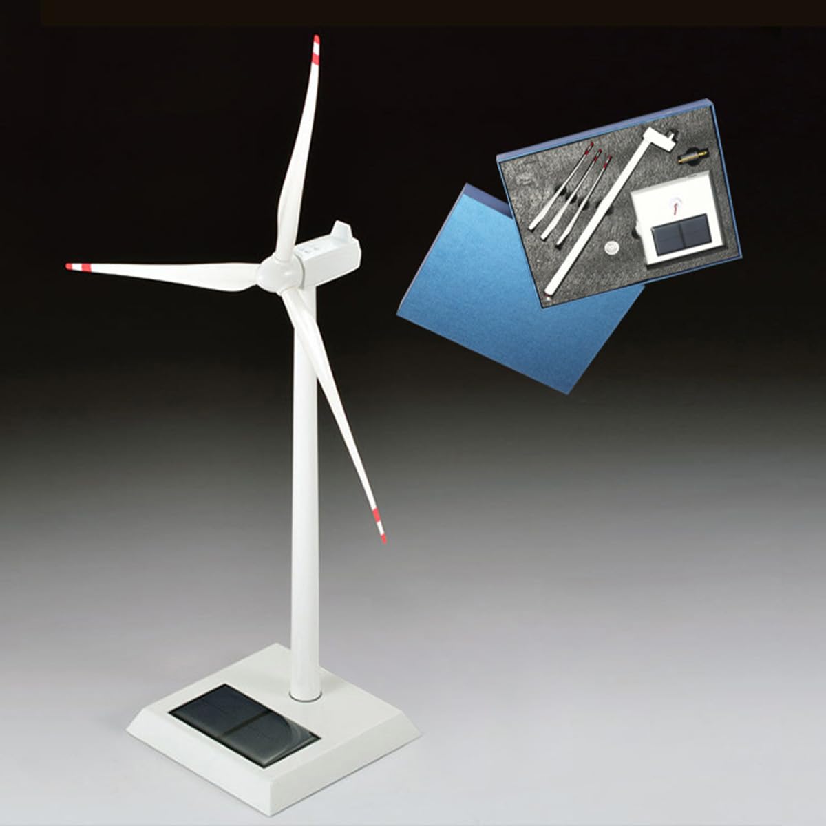 YounggDiy 3D DIY Metal Solar Windmill Model, Desk Home Decor Craft Science Education Toy Gift, 300 RPM Rotation Speed (Silver)