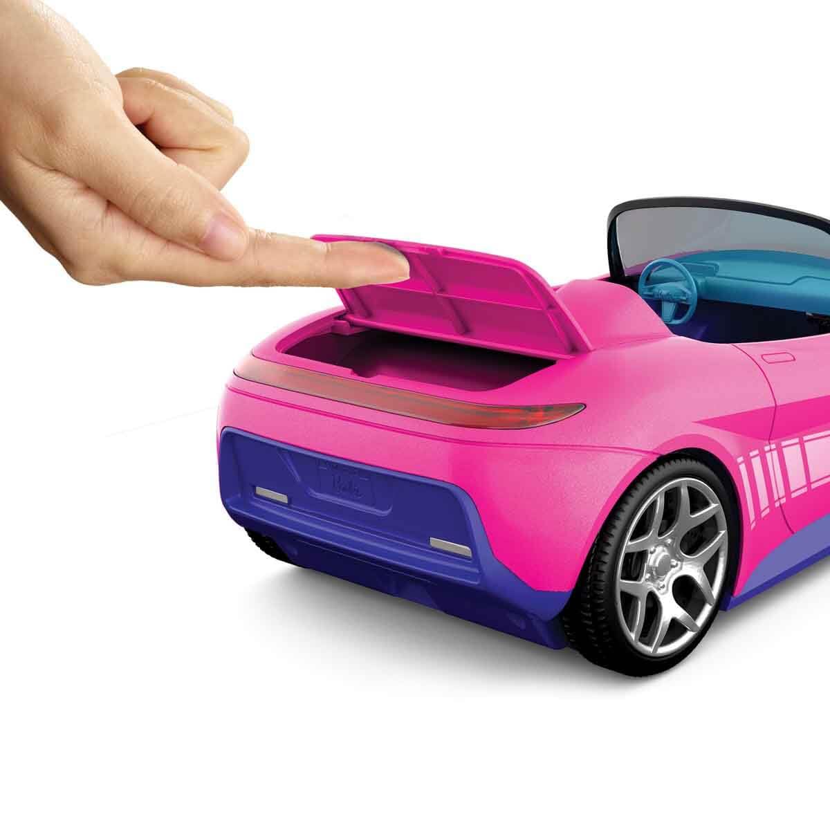 Hot Wheels Barbie RC Toy Car, Remote-Control Pink Convertible, Can Hold 2 Barbie Fashion Dolls & Trunk Opens for Storage, Sticker Sheet