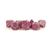 FanRoll 16mm Enamel Acrylic Poly Dice Set: Ice w/Purple Enamel