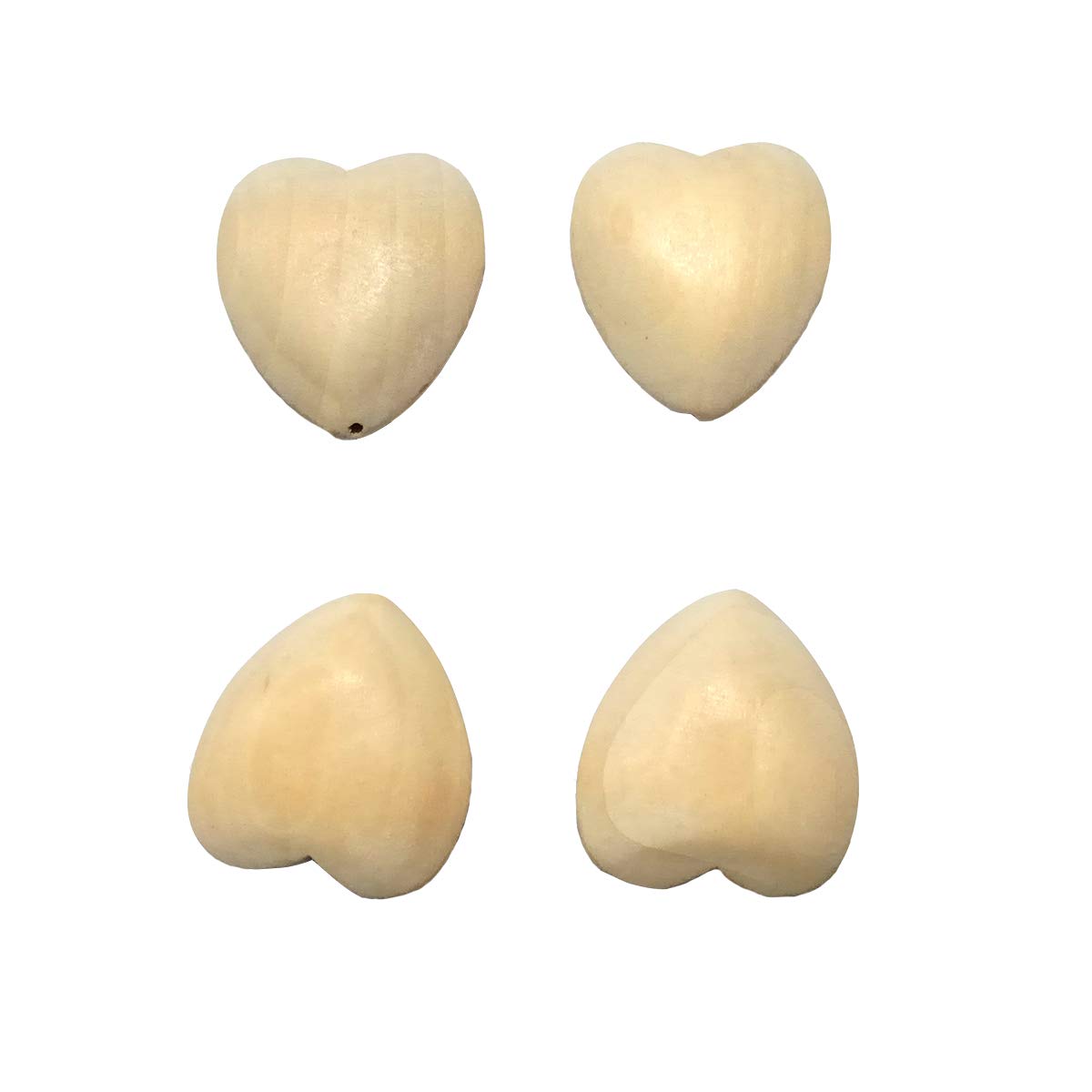 10pcs Natural 40mm Unfinished Wood Hearts Beads with Holes Eco-Friendly Wooden Handing Materials DIY Beading Craft Accessories (40mm 10pcs)