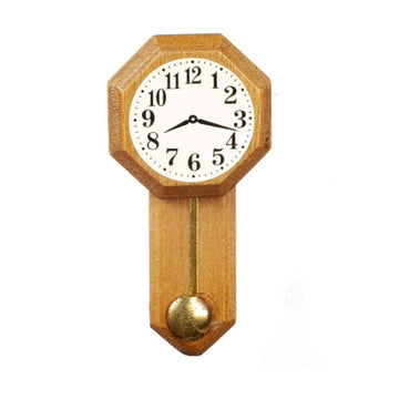 Town Square Miniatures Dolls House Octaganol Regulator Wall Clock Miniature 1:12 Scale Accessory